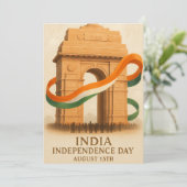 Indische Gate Independence Day Celebration Card (Stehend Vorderseite)
