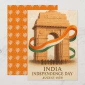 Indische Gate Independence Day Celebration Card (Vorne/Hinten)
