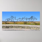 Indische Gedenkskulptur, Little Bighorn, Montana Poster (Vorne)