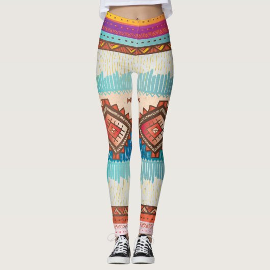 Indische Gewebemuster Leggings (Vorderseite)