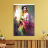 Indische Girl-Malerei Leinwanddruck (Insitu (Wohnzimmer))