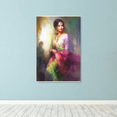 Indische Girl-Malerei Leinwanddruck (Insitu (Holzboden))