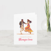 Indische Glückwunschkarte Bhangra Dancing Card Karte (Vorderseite)