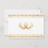 Indische Gold Ethnic Muster Wedding Registry Card RSVP Karte (Rückseite)