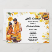Indische Haldi Zeremonie türkische Blütenbrauerei Einladung (Vorderseite)