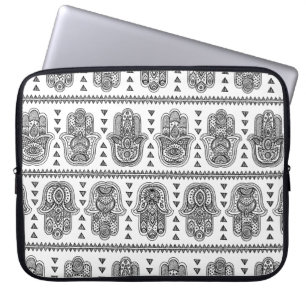 Indische Hand gezeichnetes Hamsa Gekritzel Laptopschutzhülle