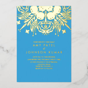 Indische Händlerverheiratung gepresst Folieneinladung