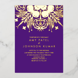 Indische Händlerverheiratung gepresst Folieneinladung