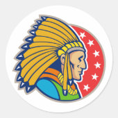 Indische Hauptaufkleber Runder Aufkleber (Vorderseite)