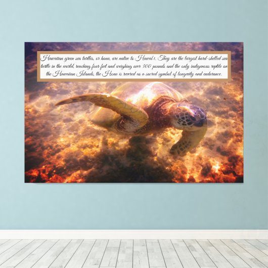 Indische Hawaiianische Schildkröte Leinwanddruck (Insitu (Holzboden))