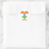 Indische Herzenflagge Runder Aufkleber (Tasche)