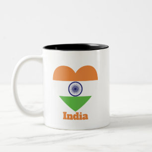 Indische Herzenflagge Zweifarbige Tasse