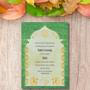 Indische Hindu-Braut Haldi-Zeremonie Ganesha Einladung