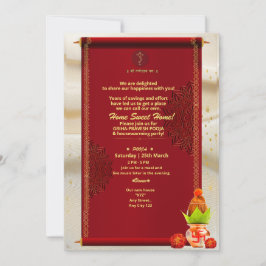 Indische Hindu-Haus-Einweihung Grihapravesh-Einlad Einladung
