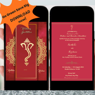 Indische Hindu-Hochzeit Ganesha-Einladung Einladung