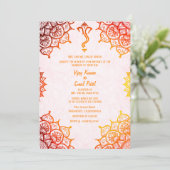 Indische Hindu Hochzeit Goldene Elemente - individ Einladung (Stehend Vorderseite)