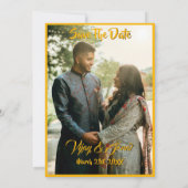 Indische Hindu Hochzeit Goldene Elemente - individ Einladung (Rückseite)