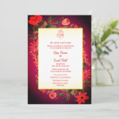 Indische Hindu Hochzeitseinladung mit individuelle Einladung (Stehend Vorderseite)
