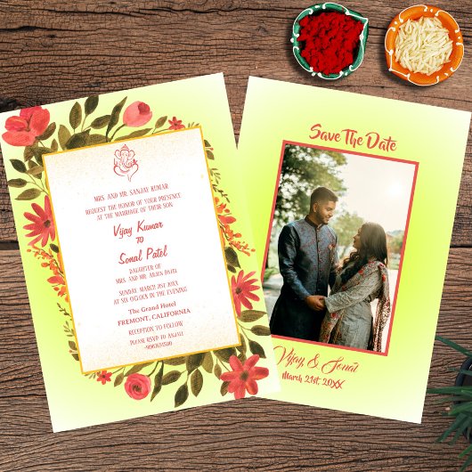 Indische Hindu Hochzeitseinladung mit individuelle Einladung