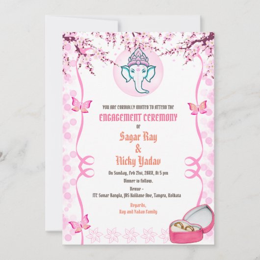 Indische Hindu-Verlobung Einladung (Vorderseite)