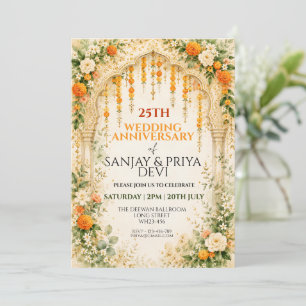 Indische hinduistische Hochzeit Jubiläum Lotus Ora Einladung