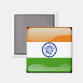 Indische Hochglanzflagge Magnet (Vorderseite/Rückseite)