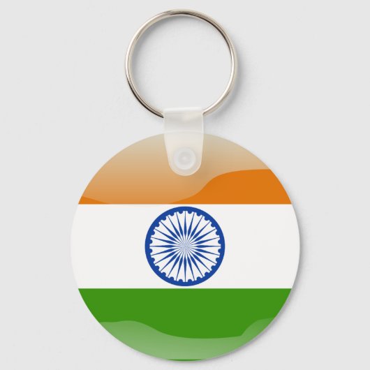 Indische Hochglanzflagge Schlüsselanhänger (Vorderseite)