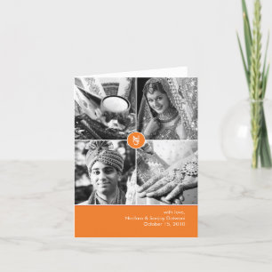 Indische Hochzeit 4 Foto-Dankeskarten Dankeskarte