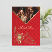 Indische Hochzeit - Dankeschön Karte (Stehend Vorderseite)