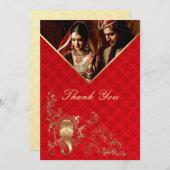 Indische Hochzeit - Dankeschön Karte (Vorne/Hinten)