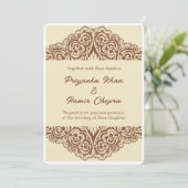 Indische Hochzeit Einladungen Henna (Stehend Vorderseite)