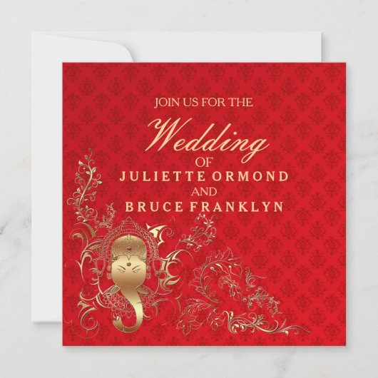 Indische Hochzeit - Einladungskarte Einladung (Vorderseite)