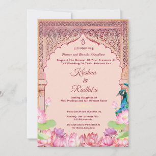 Indische Hochzeit ethnische Luxus-Einladung Einladung