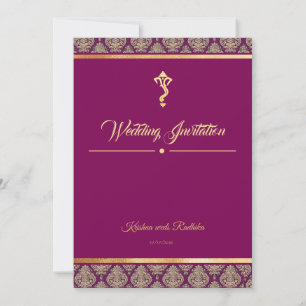 Indische Hochzeit ethnische Luxus Hindu-Einladung Einladung