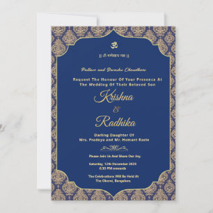 Indische Hochzeit ethnische Luxus Hindu-Einladung Einladung