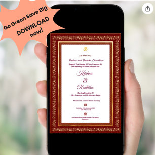 Indische Hochzeit ethnischer Luxus Hindu-Einladung Einladung