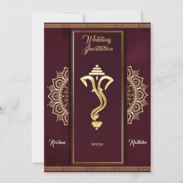 Indische Hochzeit Ganesha hinduistische Einladung