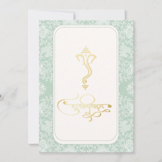 Indische Hochzeit Ganesha Hinteru Einladung (Vorderseite)