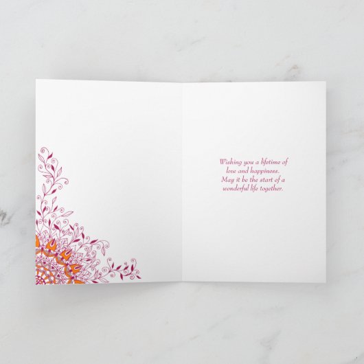 Indische Hochzeit - Glückwünsche Karte (Innenseite)