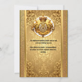 Indische Hochzeit Gold schwarze Elefanten Damaske Einladung (Rückseite)