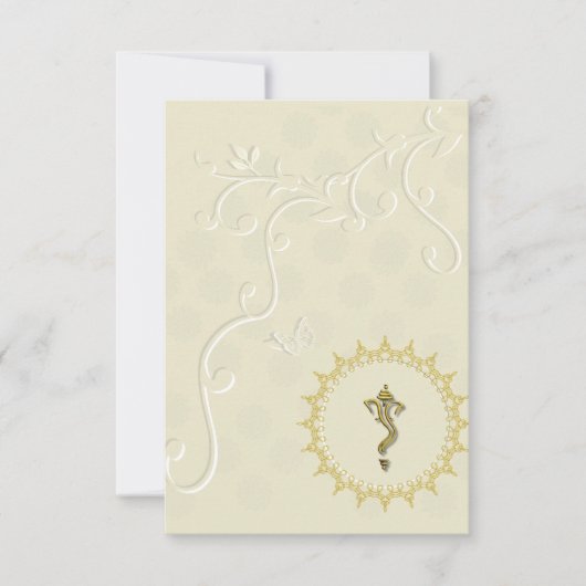 Indische Hochzeit hinderu Ganesha Einladung (Vorderseite)