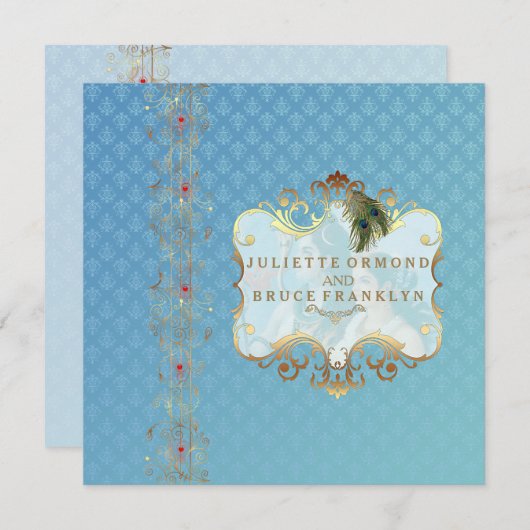 Indische Hochzeit II - Einladungskarte Einladung (Vorne/Hinten)