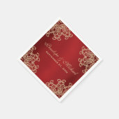 Indische Hochzeit im Rot- und Goldstil Serviette (Ecke)
