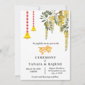 Indische Hochzeit im zeitgenössischen Stil Einladung (Vorderseite)