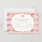 Indische Hochzeit in Rosa und Gold RSVP Karte (Vorderseite)