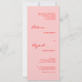 Indische Hochzeit in Rosa und Rot Paisley Einladung (Vorderseite)