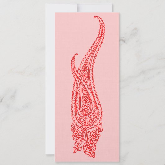 Indische Hochzeit in Rosa und Rot Paisley Einladung (Rückseite)