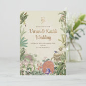 Indische Hochzeit lädt zur Hindu-Hochzeit ein Einladung (Stehend Vorderseite)