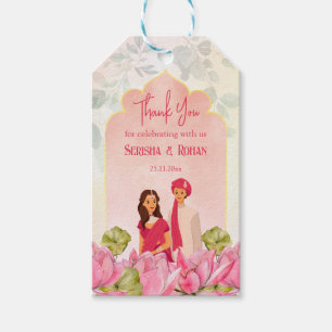 Indische Hochzeit lotus bridal Paar danke Ihnen fü Geschenkanhänger