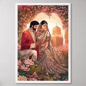 Indische Hochzeit Malerei Rosa von Liebe und Glück Poster